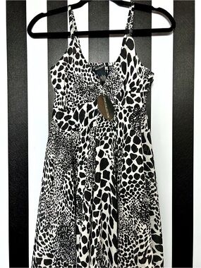 Animal Print Asymmetrical Flowy Dress